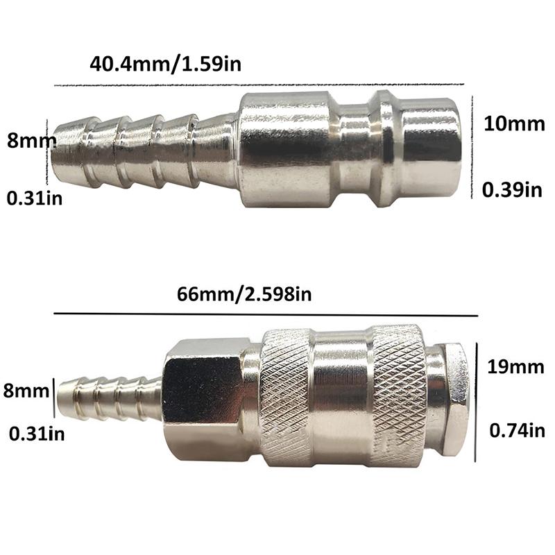 1 Set Pneumatischer Schnellkupplungsstecker 8 mm Europäischer Stil Sh Ph Typ, Für Kompressorschlauch und Werkzeuge