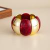 Angora Red Smudge Curved Resin Bracelet, Fashionable Elbow Beaded Splicing Elastic Bracelet