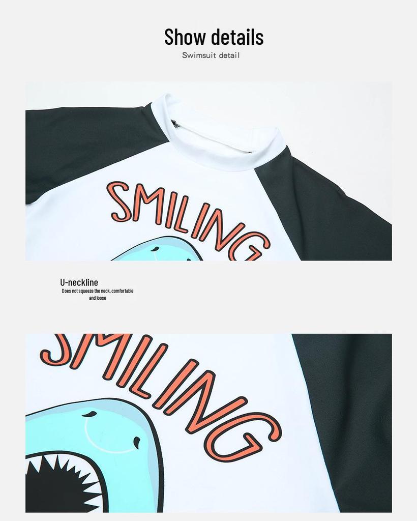 2025 Boys' Long Sleeve Sun Protection Swimsuit Set for Kids