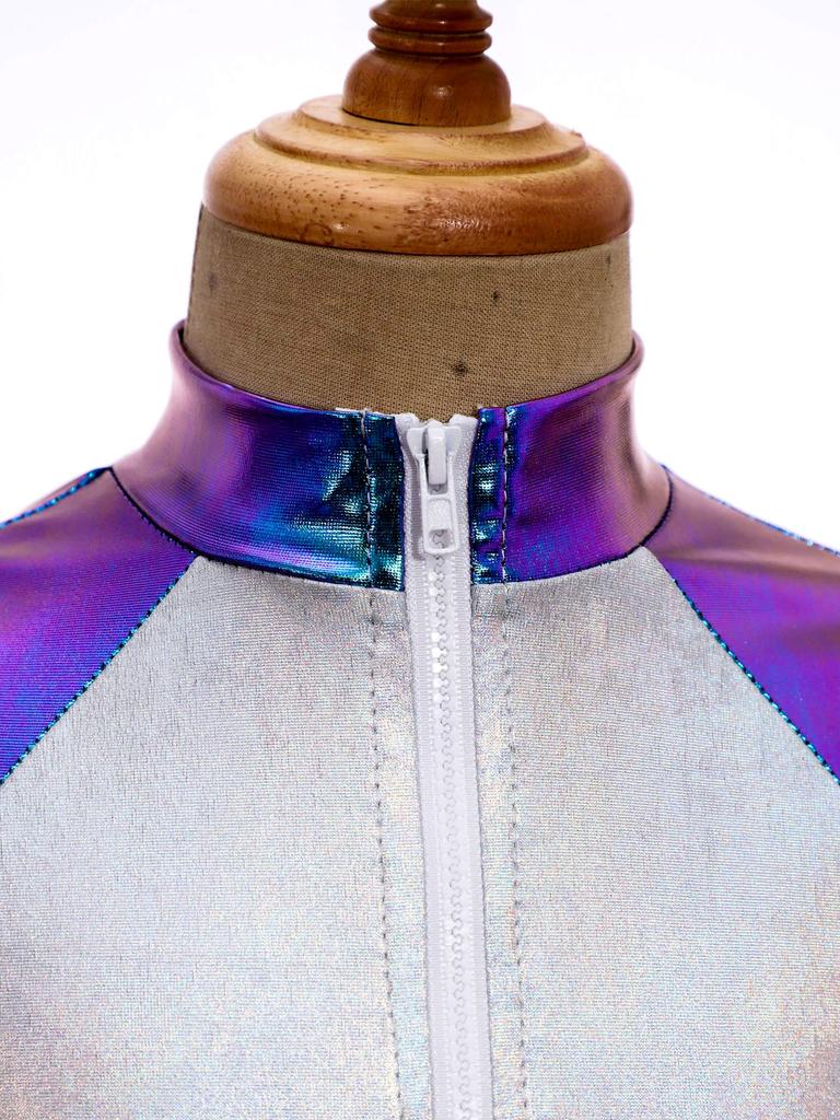 Girls Alien Costume Set Cap Sleeves High Waist Design A-Line Dress Outer Space Cutie Outfit Hair Hoop Included