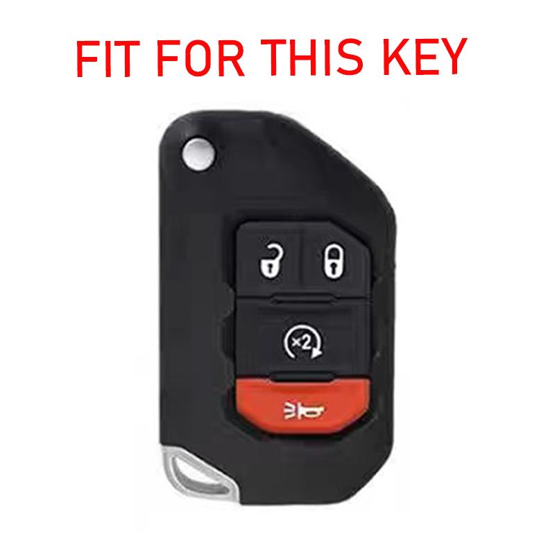 For Jeep Gladiator Jt Wrangler Jl Grand Cherokee Compass Silicone Car Key Case Holder