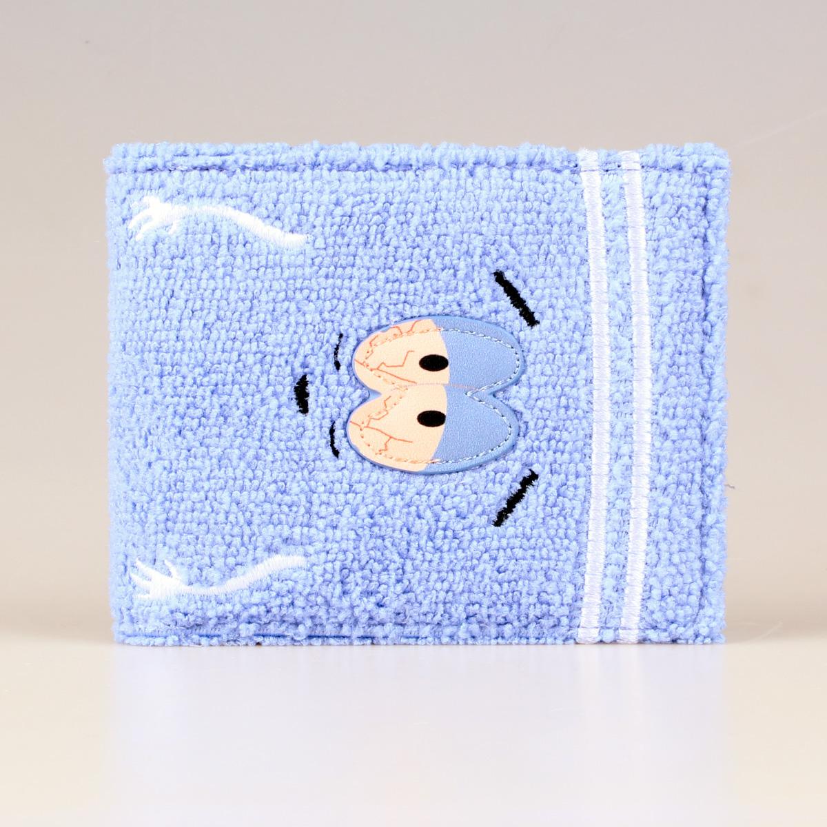 Towel cloth embroidered anime fashion wallet, designer personalized ID card holder