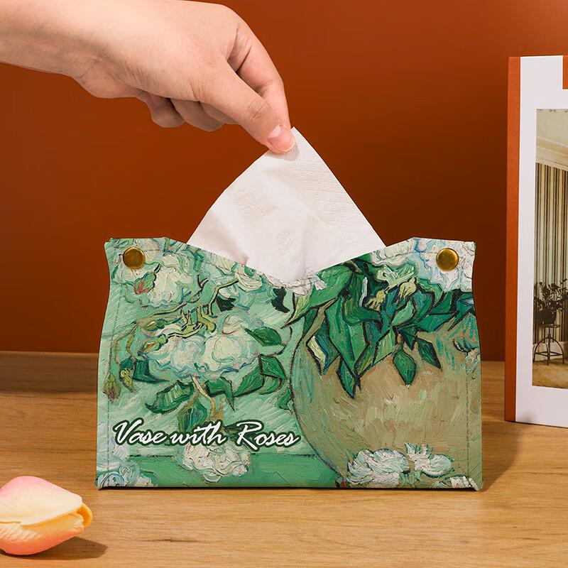 Luxury Van Gogh Rose Oil Painting Tissue Box