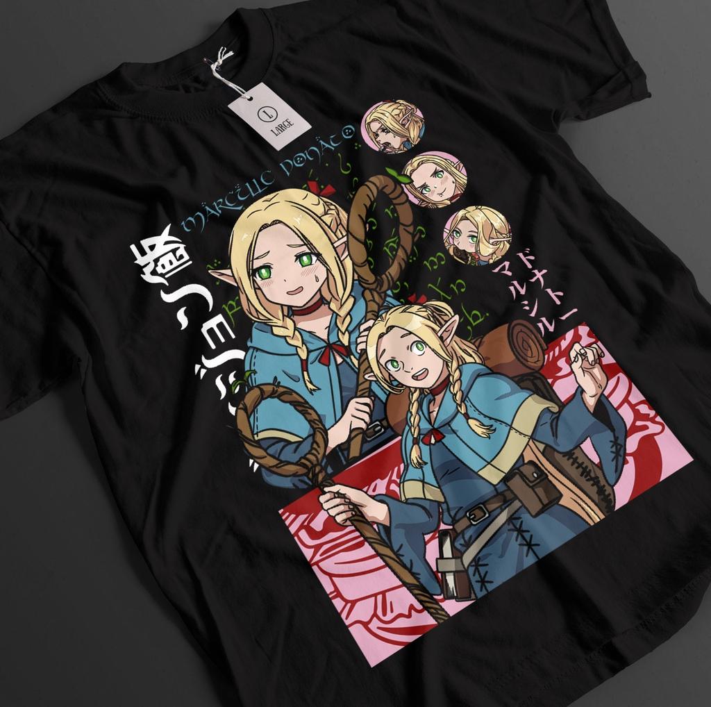 New Delicious In Dungeon Shirt Laios Tshirt Marcille T-Shirt Senshi Top Anime Tee