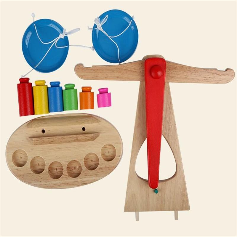 Montessori Educational Toy Small Wooden Scale Toy With For Kids Baby