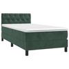 3141452 vidaXL Lit à sommier tapissier et matelas Vert foncé 80x200 cm Velours