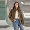 ELLE French Vintage Casual Loose Versatile Long Sleeve Simple Fleece Thick Coat Women outerwear EF53035