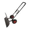 Metal Snow Shovel, 30 Inch Heavy Duty Snow Pusher with Wheels and Handle, Efficient Remove Tool for Driveway Sidewalk Deck