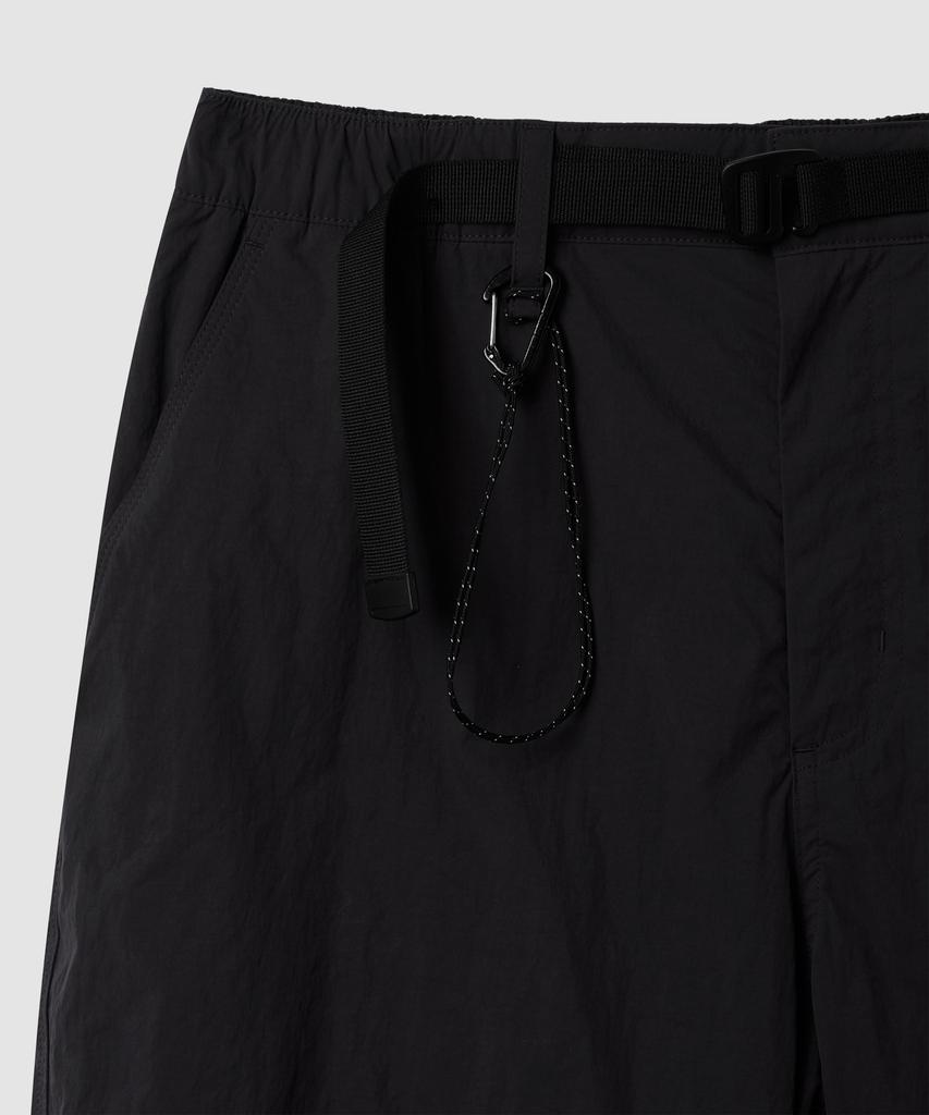 Musinsa Standard [City Leisure] Fleece-Lined Wide Belted Parachute Pants [Black]