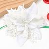 5/10Pcs Glitter Christmas Artificial Flowers Christmas Tree Hanging Pendant Ornaments for Xmas New Year Navidad Party Home Decor