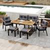 Garden Furniture Set 6-7 Seater, Balcony Furniture with Dining Trolley, Patio Furniture with Removable and Washable Fabric Cover, for Garden, Terrace, Balcony