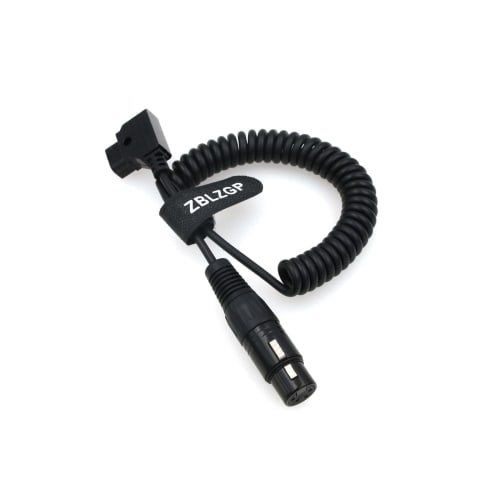 ZBLZGP D-Tap Male To XLR 4-Pin Female Power Cable (Straight, Coiled) for Blackmagic URSA Mini Pro 4.6K Camera LVM-170A, TVlogic Monitor ROLAND EDIROL