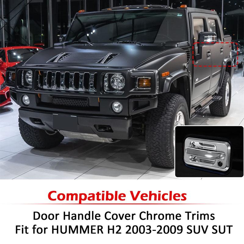 YMT Hummer H2 Door Handles Chrome Cover Trim Exterior Accessories Fit for 2003 - 2009 Hummer H2 SUV SUT Car Accessories