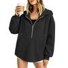 Women's Casual Half Zip Hoodie Long Sleeve Pullover Top