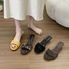 Fashion Rubber Flip Flops Female Shoes On A Wedge Slippers Women Summer Slides Heeled Mules Hawaiian 2025 High Leopard Pumps leopard