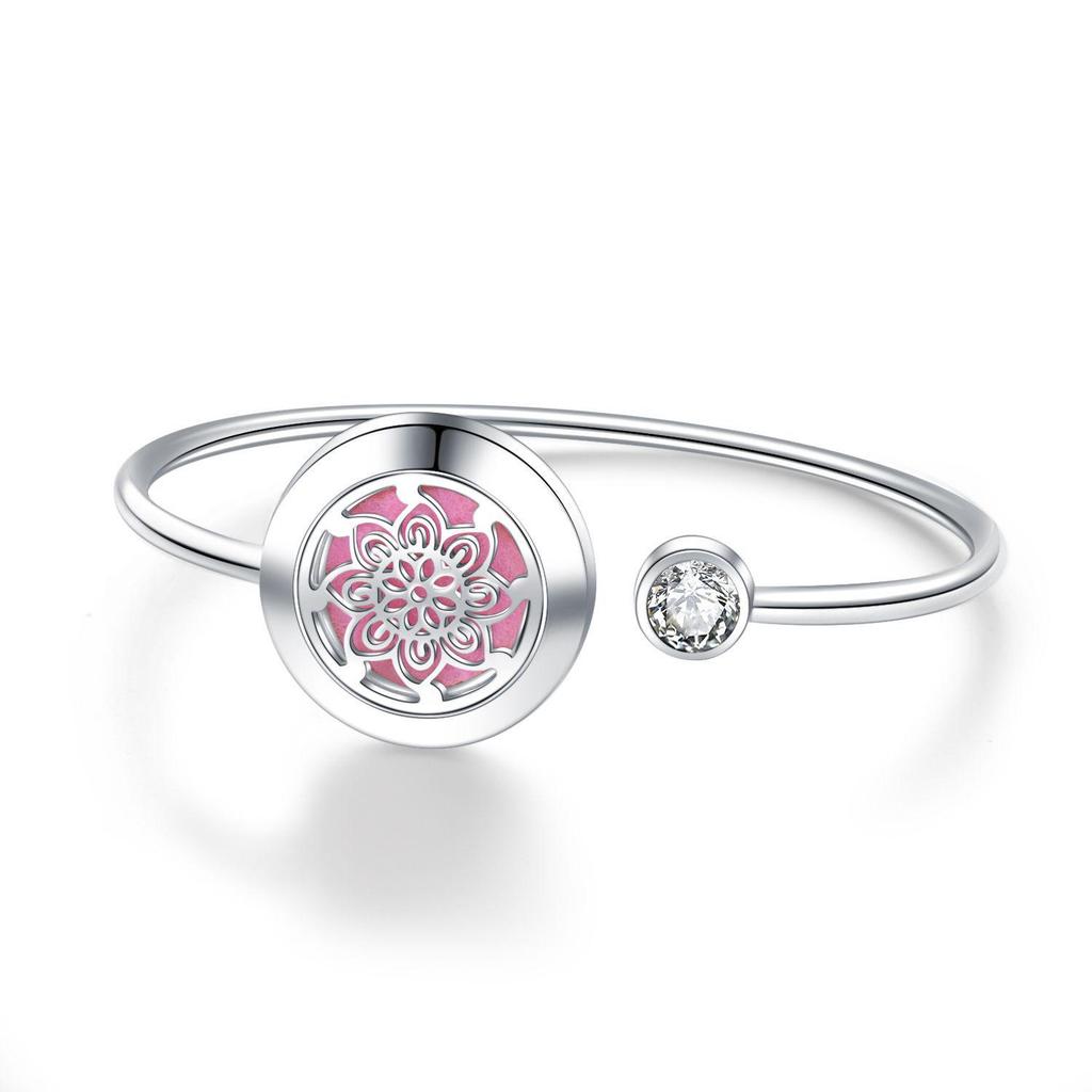 Tree of Life Aromatherapy Diffuser Bracelet - Rotating Hollow Design, Alloy & Stainless Steel, Non-Magnetic Couples Bracelets