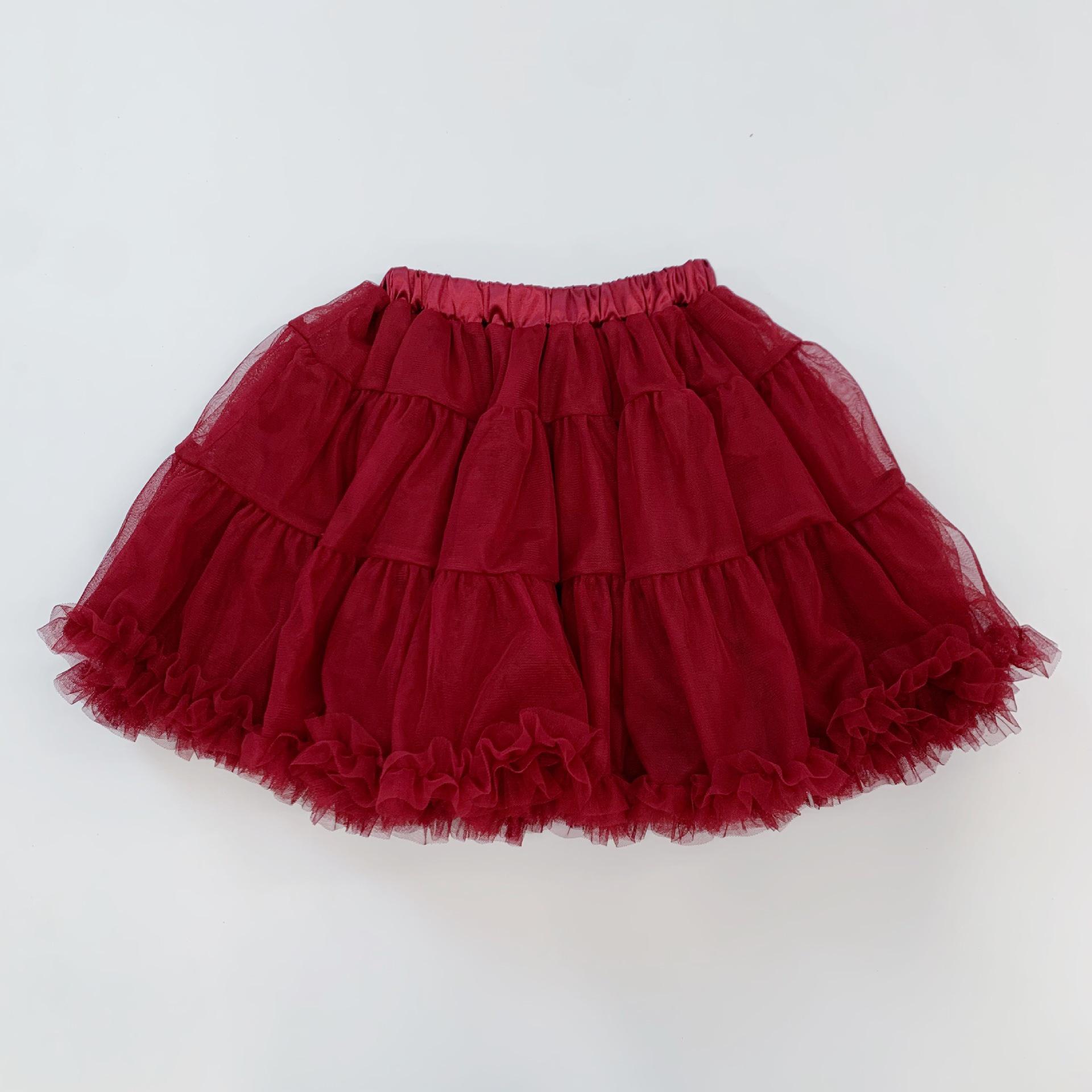 Korean Celebrity Style High-Waist Mesh Puffy Ballet Skirt One Size