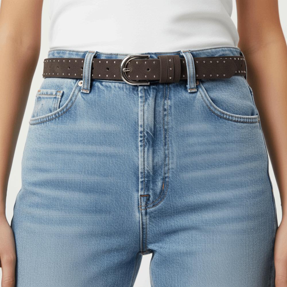 Metal Pin Buckle Waistband PU Leather Men Belt Trend Y2K Belt  Unisex