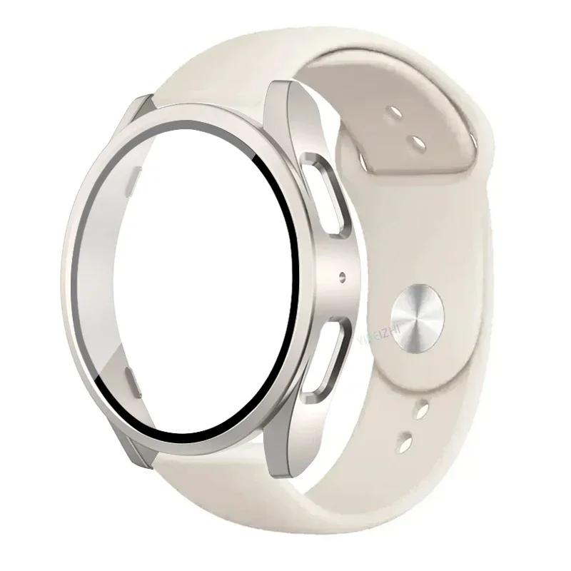 Case+Strap for Samsung Galaxy Watch 7 5 6 40mm 44mm Silicone Band 20mm Bracelet Tempered Glass Screen Film Case Protector Cover