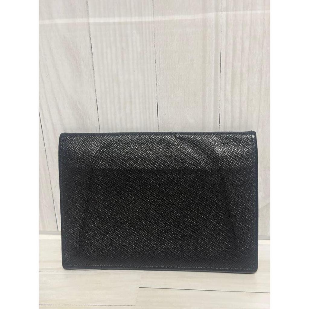 Used 【Beautiful Condition, Store Stamped】PRADA Saffiano Business Card Holder Black