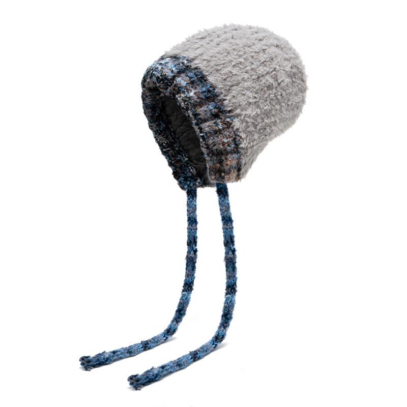 Dicke Plüsch-Fleece-Mütze Herbst Winter Damen Strickmütze Kälteschutz Warm Ohrenschutz Wollmütze