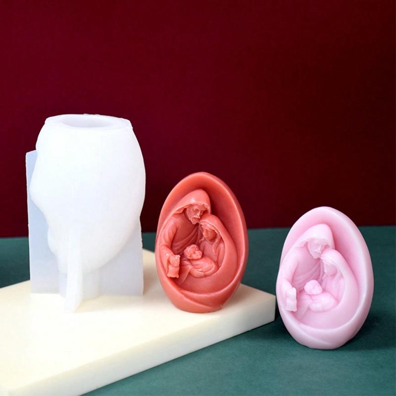 1Pc Jesus Birthday Candle Mold 3D Aromatherapy Candle Home Decoration Silicone Mold Decoration