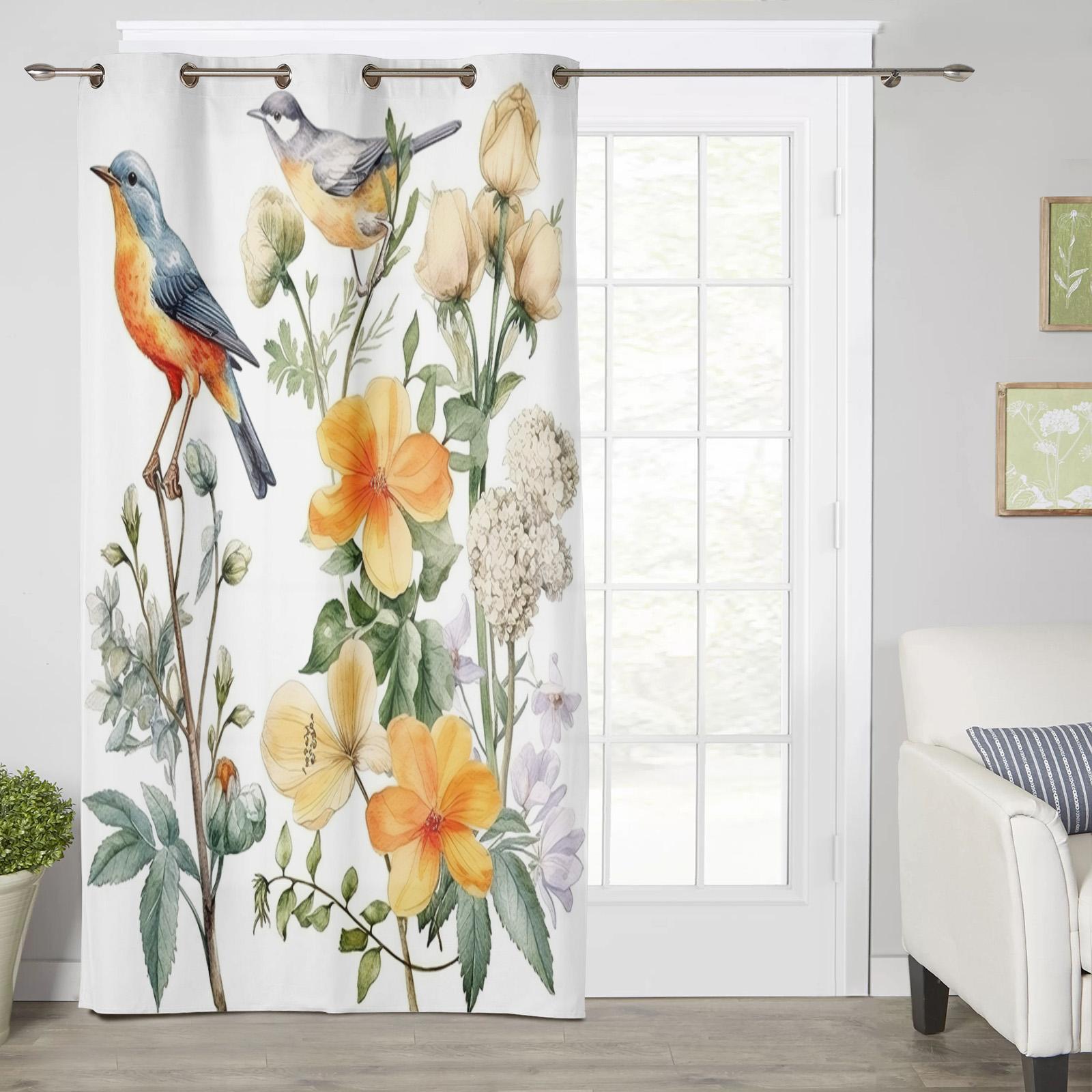 Цветочный узор Растение Темные джунгли Пальма Яркие шторы на окна Живописные шторы — фото 17