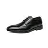 Fashion British style low-top leather shoes large size lace-up business dress shoes Brock pointed men's shoes