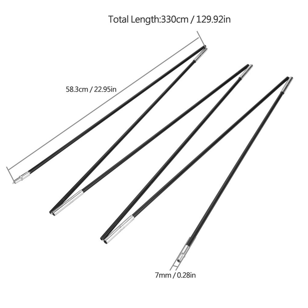 Glasfaser-Camping-Zeltstangenstangen, Outdoor-Sonnenschutz-Stützstangen, Markisenrahmen-Set