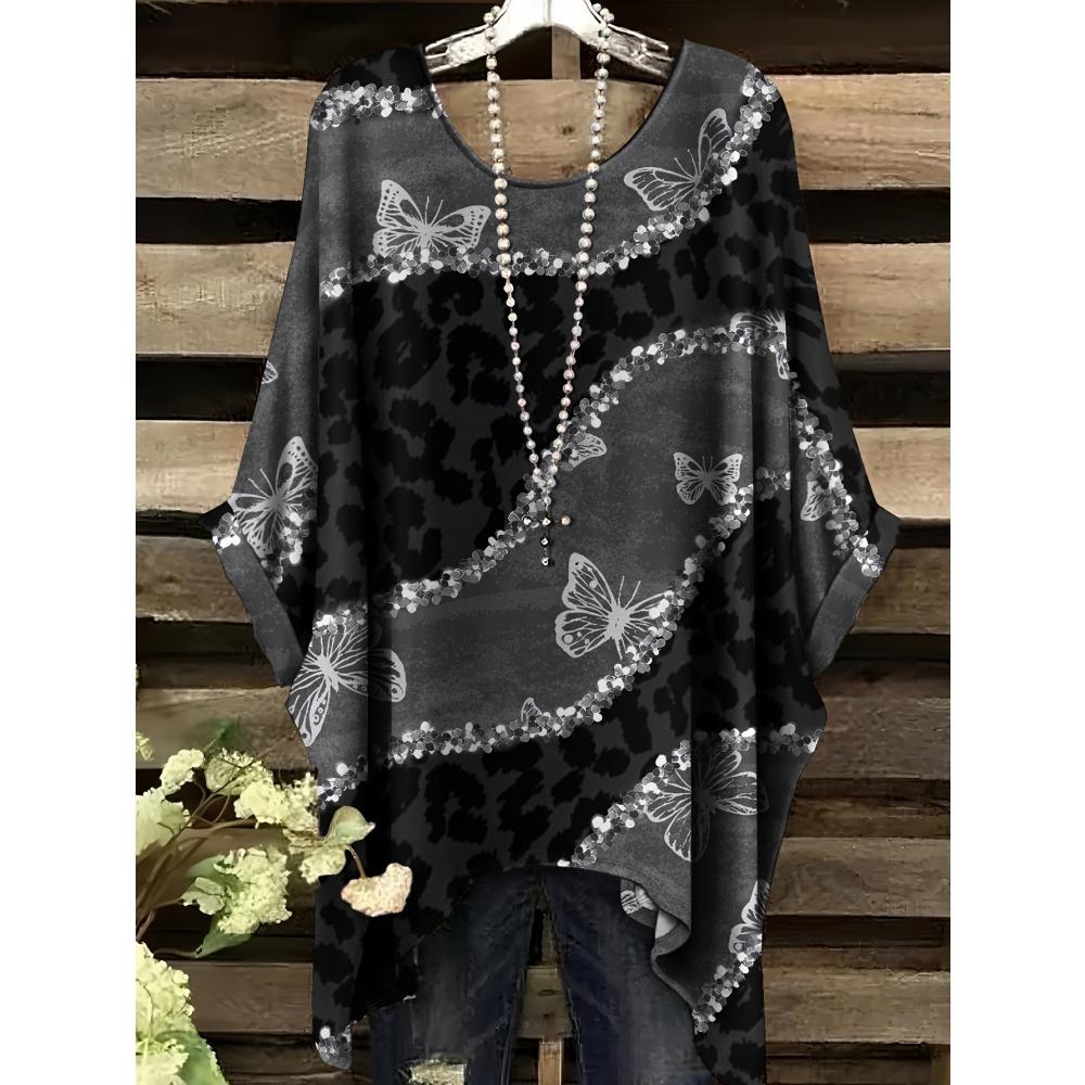 Damska Koszulka z Nadrukiem Zwierzęcym Modny Top do Formalnych Okazji Można Prać w Pralce Codzienny Damski T-shirt z Krótkim Rękawem Wygodne Vintage Odzież