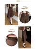 Elegant Suede Midi Skirt with Irregular Slit - Women's Autumn/Winter Fashion