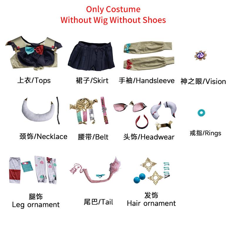 Natlan Varesa Cosplay Costume Wig Hair Game Varesa Cosplay Shoes For Women Role Play Comic Con Carnival Outfits