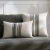 Striped Textured Throw Pillow Covers Boho Decorative Cushion Covers for Couch Sofa Bed Farmhouse & Modern Living Room Decor