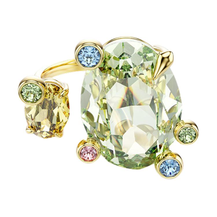 Swarovski Gema Zīmola Logo Zeltīts Gredzens