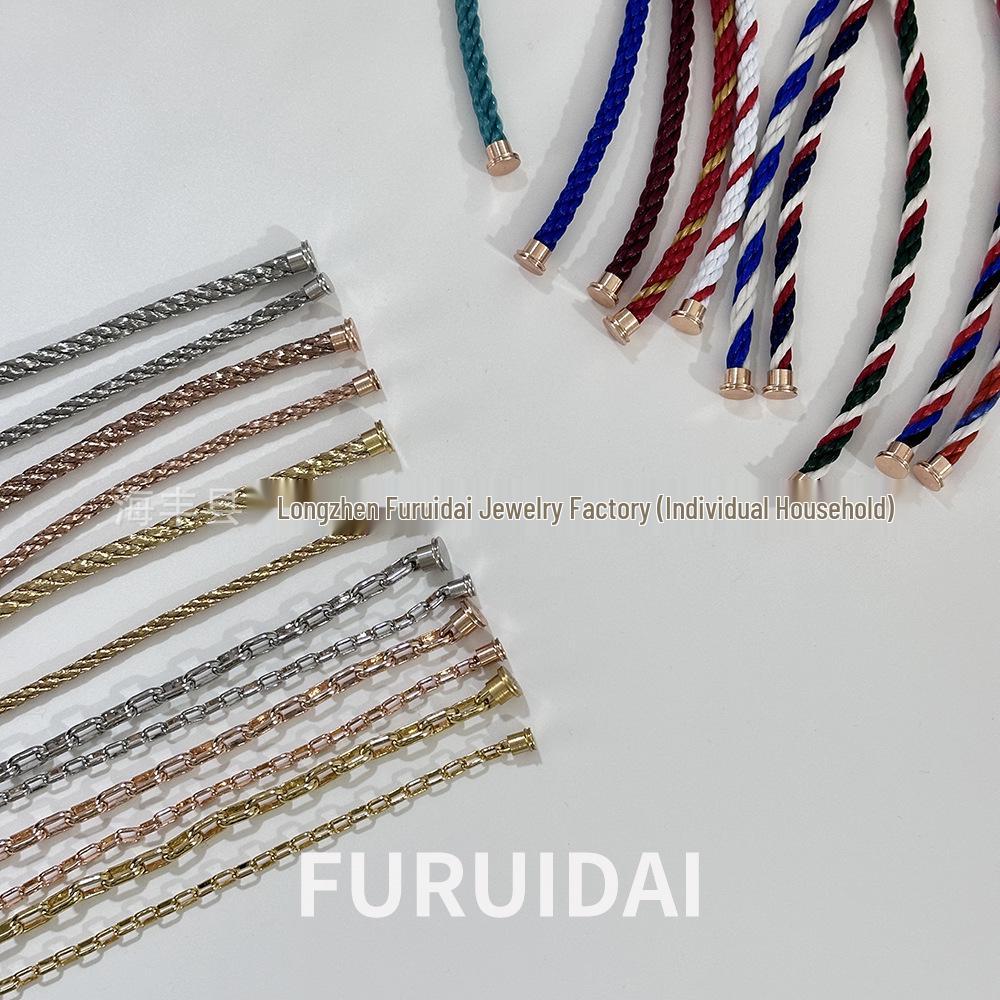 Fei Jia February Birthstone Purple Horseshoe Buckle Unisex DIY Bracelet