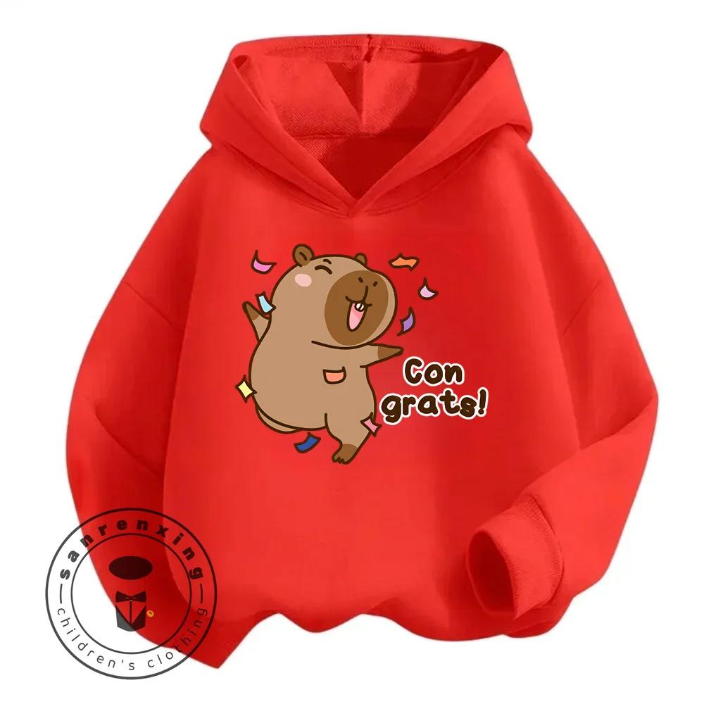Capybara Cartoon Natural Cotton High Quality Niche Design Exquisite Details Feel Skin Friendly Children's Autumn Winter Hoodie