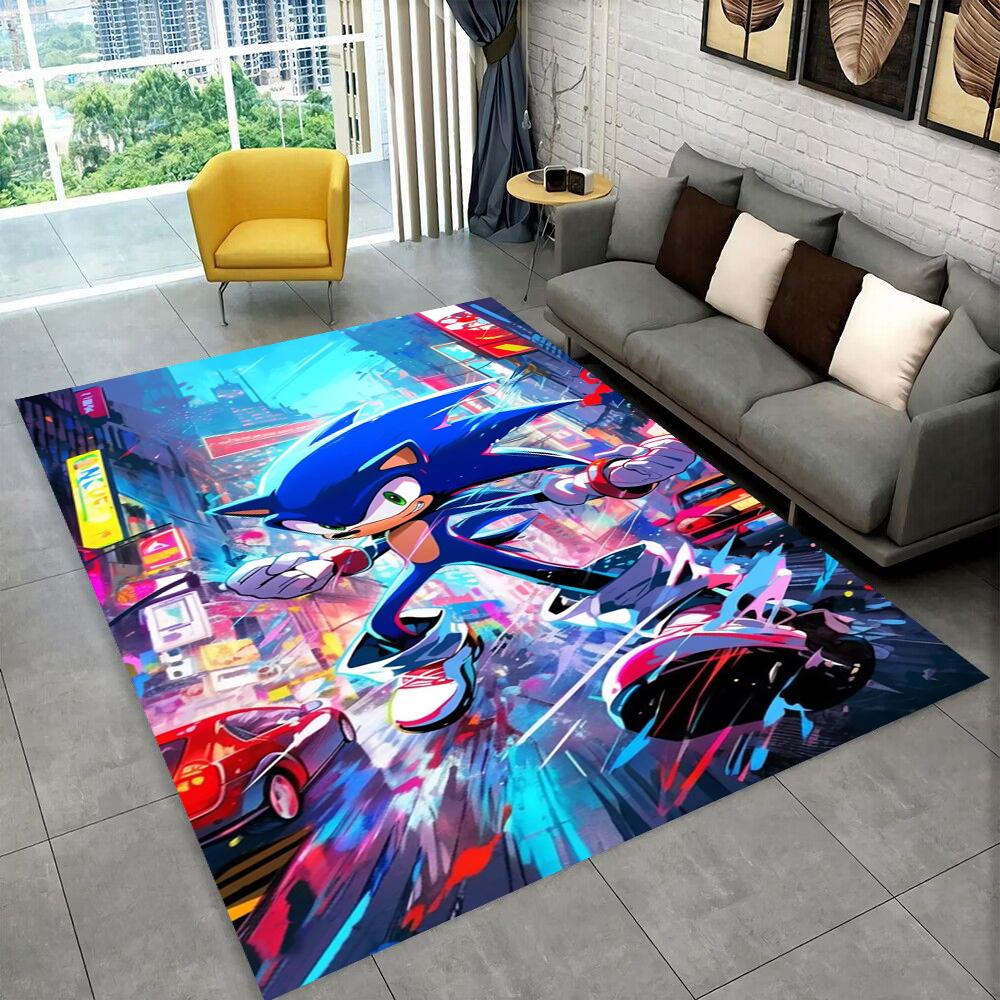 3D S-Sonics Game Cartoon Rug Carpet for Living Room Bedroom Decor,kids Play Non-slip Decoration for Sofa Doormat Christmas Gift