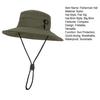Fisherman Hat Adjustable Size Wide Brim Quick Drying Bucket Hat with Compass Design Foldable Outdoor Sun Protection Hat