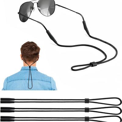 3pcs Black Eye Glasses Holder Straps Eyewear String Lanyard Retainer