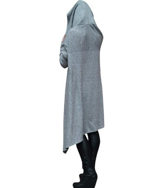 2023 Autumn/Winter European & American Solid Color Long Hooded Sweatshirt