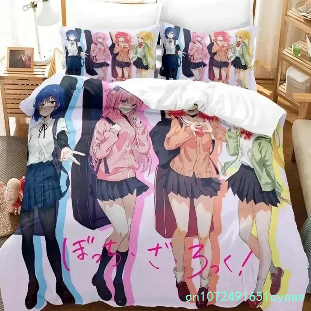 3D Print Anime Hitori Gotoh Bocchi The Rock Bedding Set Duvet Cover Bed Set Quilt Cover Pillowcase Queen Boys Adult
