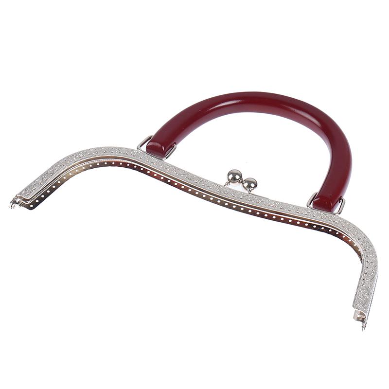 27 cm Trä Metallram Kisslås För Handväska Plånbok Tillbehör DIY Handgjord