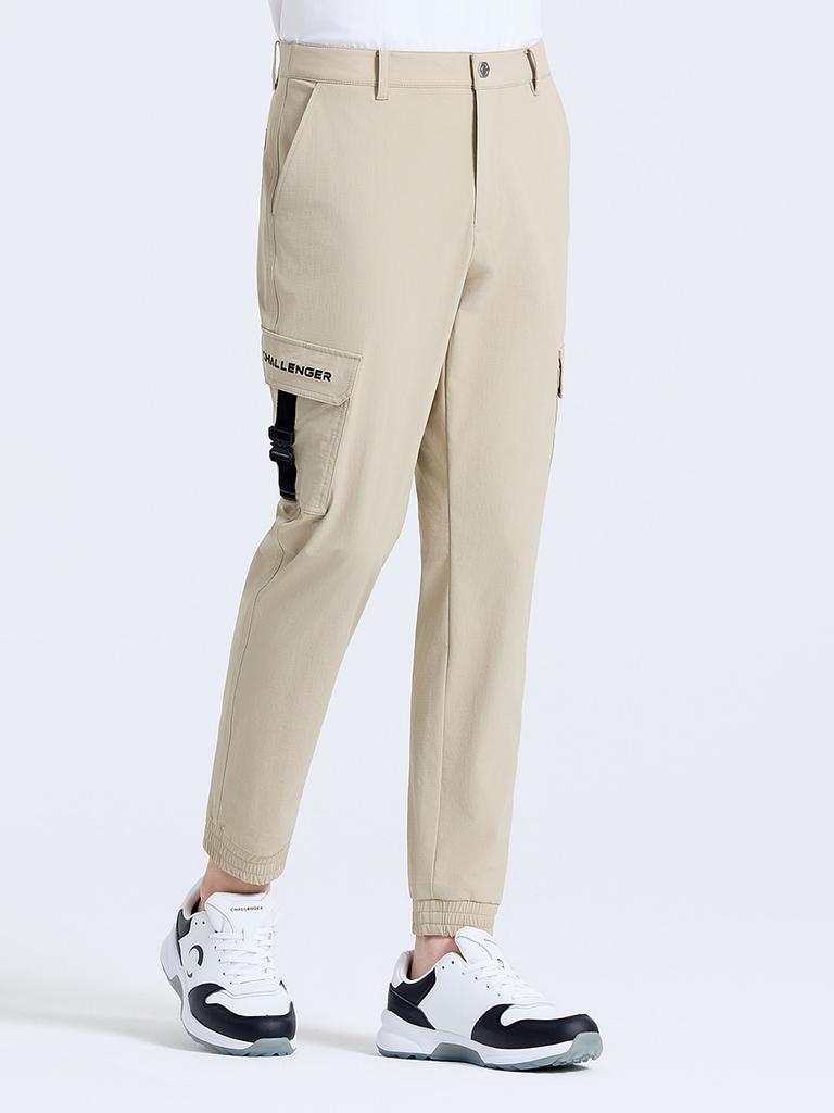 CHALLENGER Men'S Nylon Stretch Cargo Jogger Fit Pants Beige