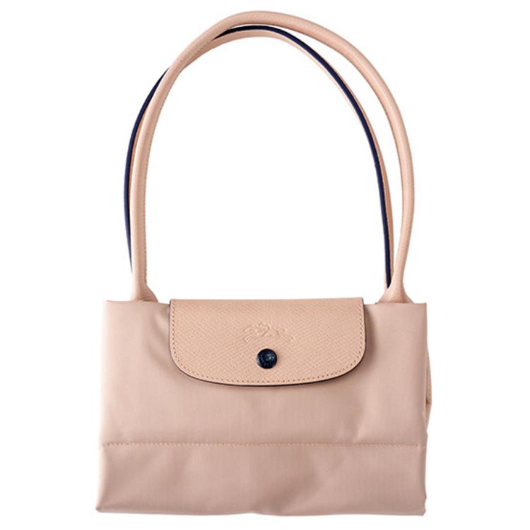 Longchamp Le Pliage Club 31 Long Handle Flap Zipper Embroidered Logo Tote Bag Women Tote Hawthorn-White 1899619566