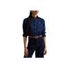 Polo Ralph Lauren Solid Color Button Long Sleeve Shirt Women tops Blue 211970730-002
