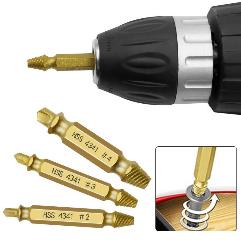 Gold HSS Screw and Nail Extractor Set with Plastic Box - 6-Pack