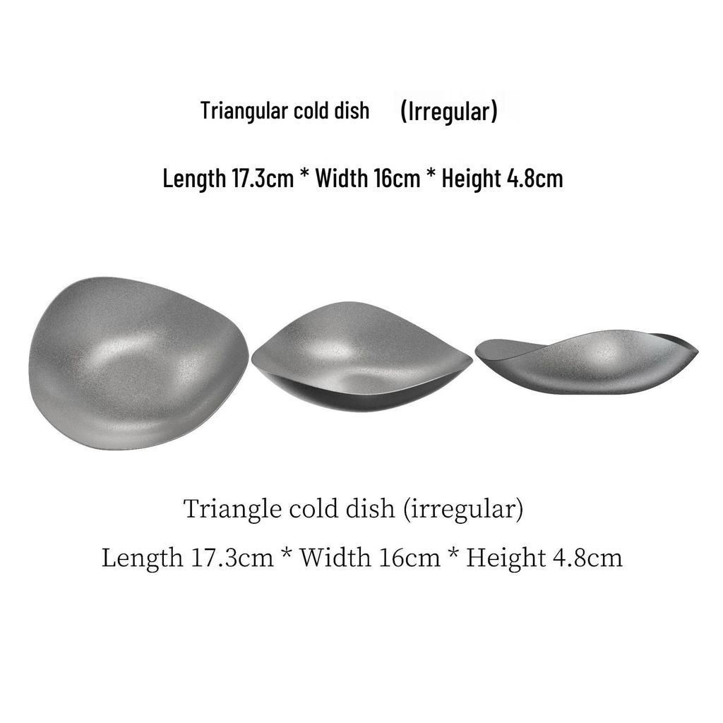 Retro Stainless Steel Bowl & Plate Set - Stylish Tableware for Home & Outdoor Use