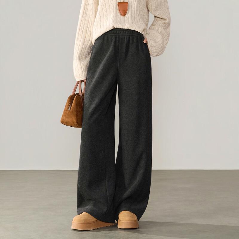 Women's Fleece-Lined Straight-Leg Knit Trousers