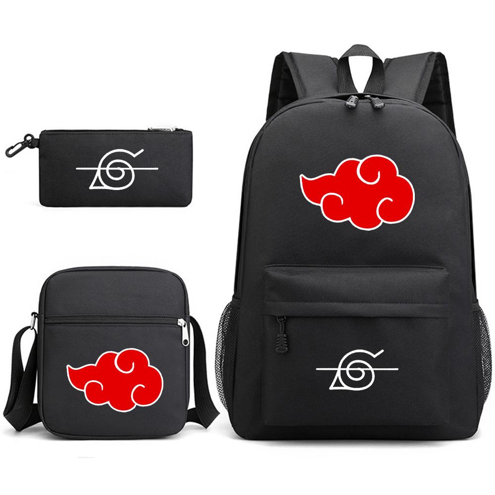 Three-Piece Schoolbag Animation Peripheral Starry Sky Student Backpack Printing Large-Capacity Outdoor Backpack