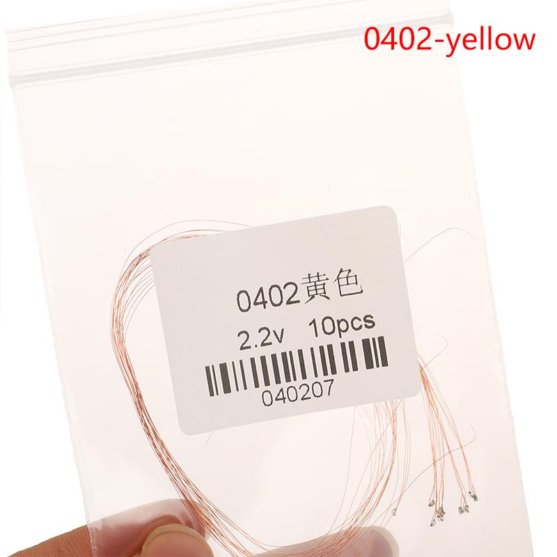 

10 шт./Лот 0402 0603 SMD Лампа Проводной Микро Светодиод Предварительно спаянный Микро Литц Проводной Чип 20 см 3 В Сцены Железнодорожной Модели 0402-yellow